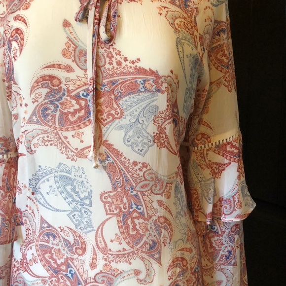 Style & Co. Tops - 🦋Style & Co Women’s Sheer Paisley Peasant Blouse